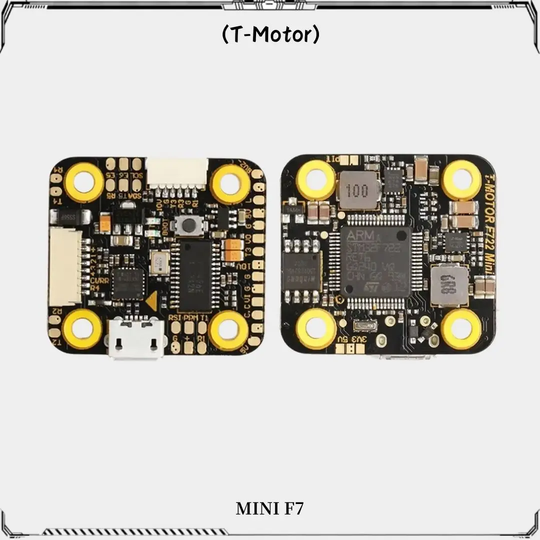 T-MOTOR mini controlador de vôo f7 stm32f722 bmi270 3 ~ 6s lipo suporte osd 20*20mm correspondência com f45a mini 4 em 1 esc para drone fpv