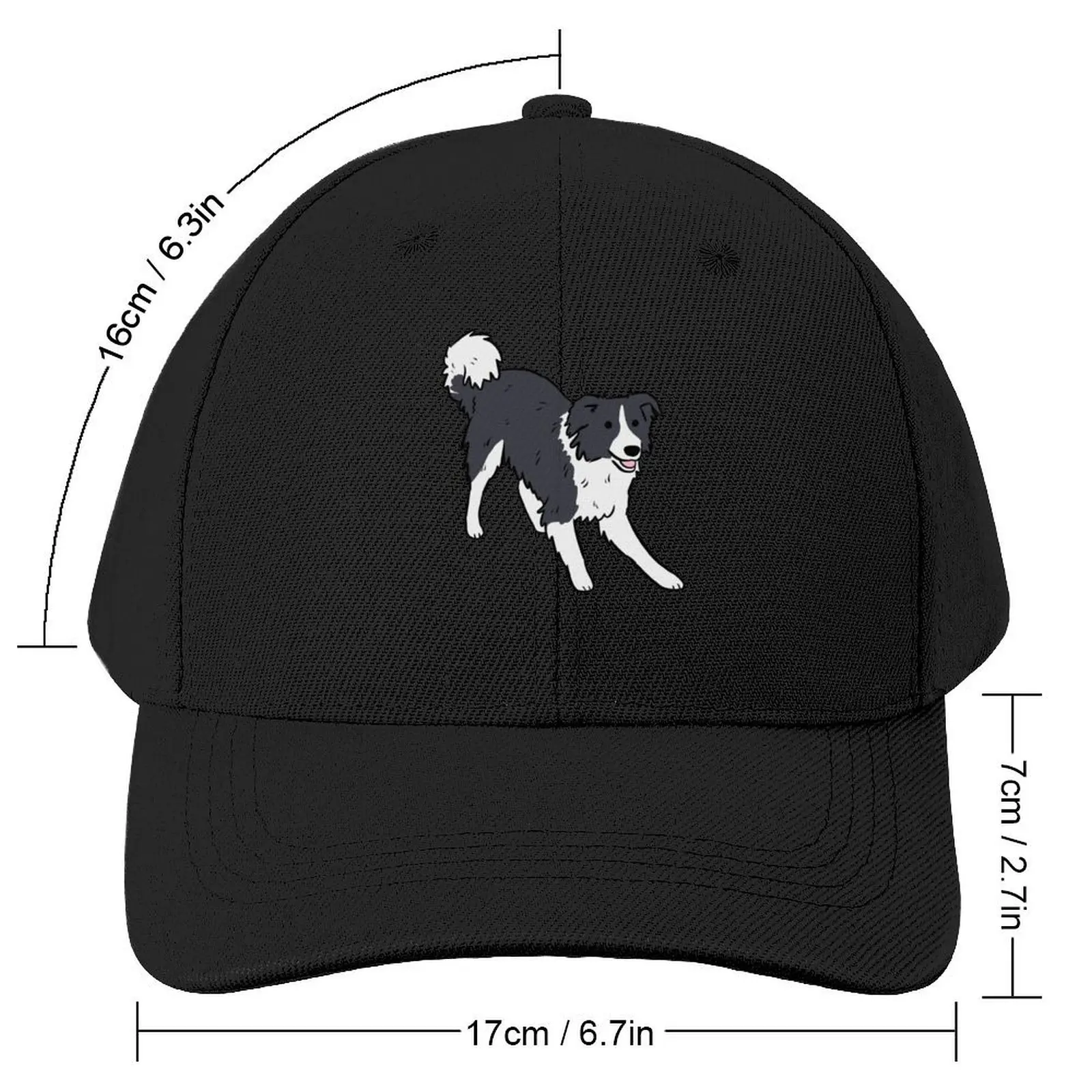 Cute border collie illustration Baseball Cap birthday beach hat Icon Woman Men's