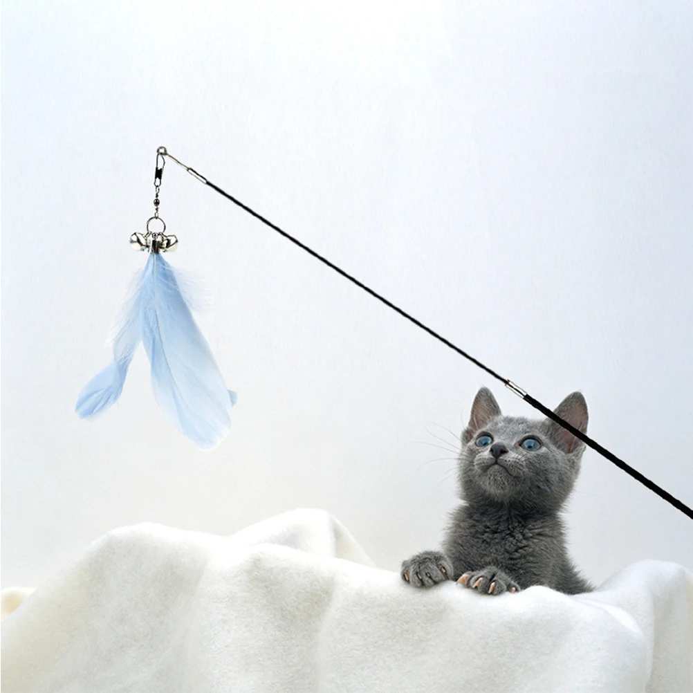 

2pcs Teasing Stick Durable Premium Material Adjustable Height Interactive Pet Teasing Toy Pet Play Cat Toy