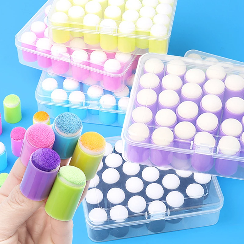 손가락 스펀지 페인트 도구 25개 세트 바디 페인팅 드로잉 스펀지 초크