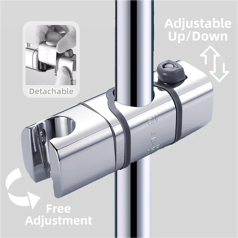 

Square Bathroom Shower Holder No Drill Adjustable Shower Guide Slide Clamp Inserted in the Middle Bathroom Accessories
