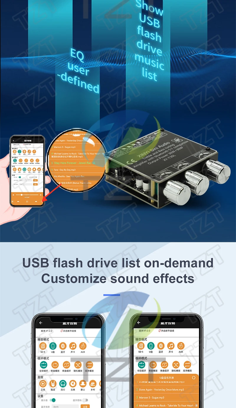 HIFI DIY Audio T30L Bluetooth Digitaler Verstärker-Board-Modul 2.0 Stereo Dual-Kanal 30W * 2 mit Höhen- und Tiefbass-Einstellungen – Detail 4