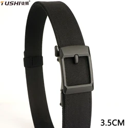 TUSHI Metal Buckle Hard Tactical Belt Double Layer Thickened Hanging Gun Belts For Men Military Belt Outdoor Shooting Training