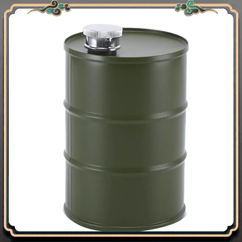 

B11A-750Ml Barrel Wine Pot Stainless Steel Mini Hip Flask Portable For Travel For Outdoor Camping Green