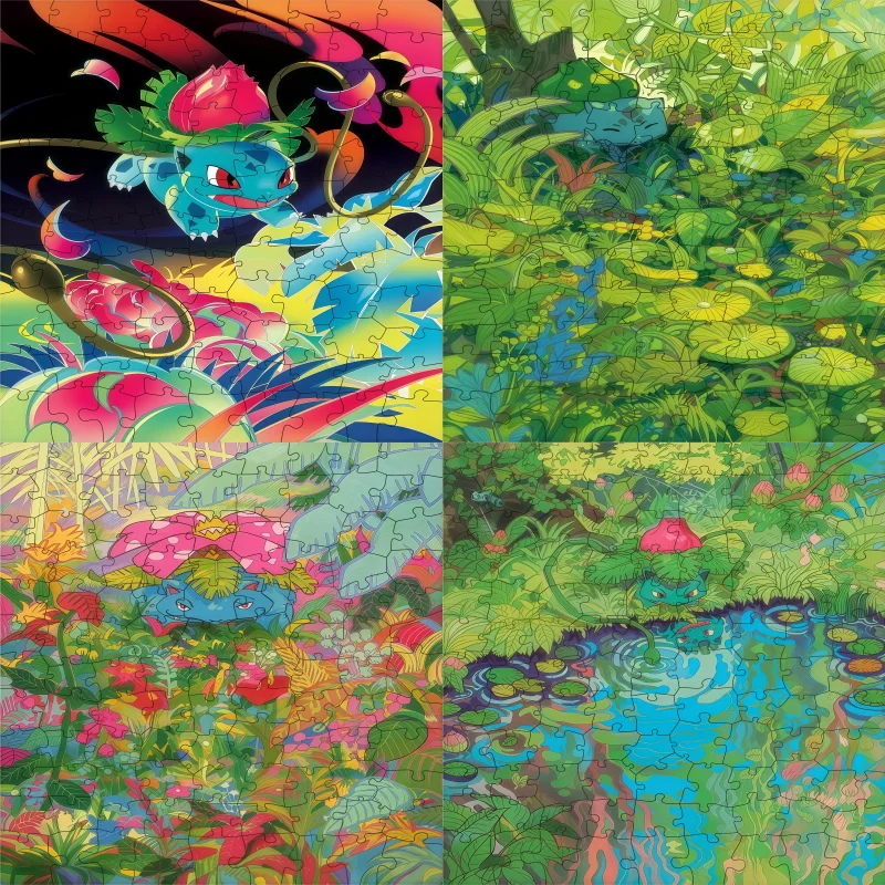 Puzzle en bois pour Pokémon Bulbasaur, Ivysaur, Venusaur, évolution de niveau, anime, stimulant le cerveau, pour adultes et enfants, cadeaux pour fans