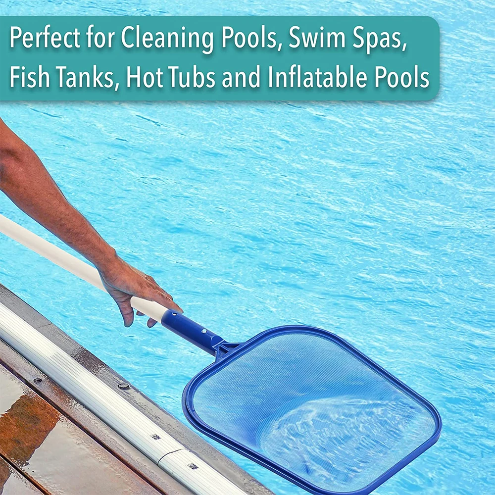Pool Skimmer Net with Solid Plastic Frame Fine Mesh Net for Cleaning Leaf of Swimming Pools Spas Hot Tubs and Fountains