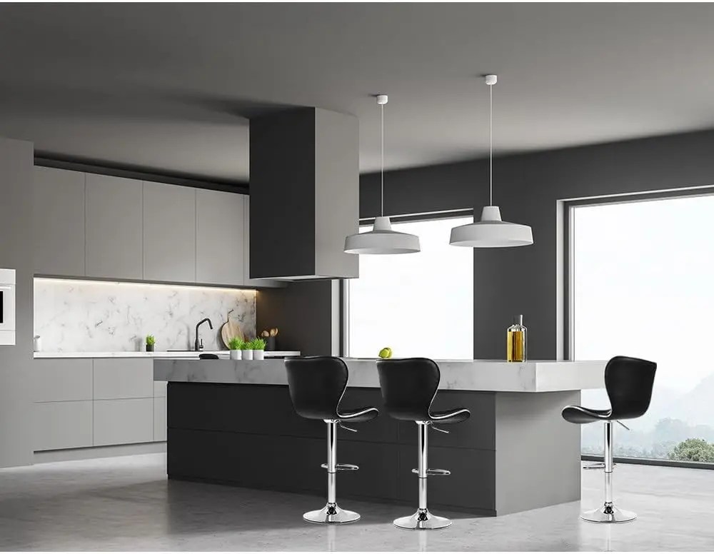 Adjustable Kitchen Swivel Counter Barstools Dining Chair Bar Stools Stool Set of 4
