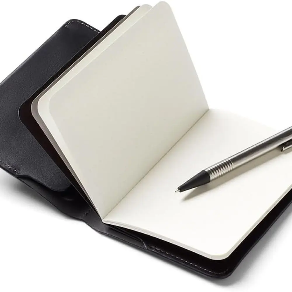 Leather Notebook Cover, Black - Premium Folio for Protection and Style