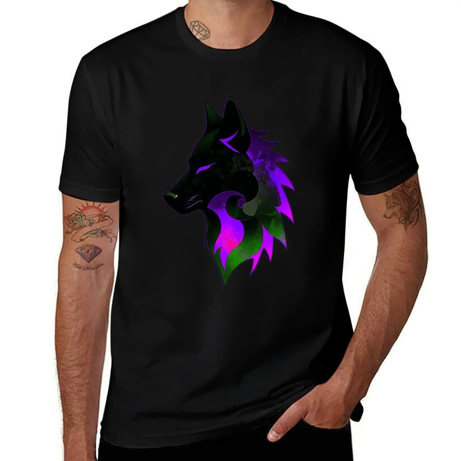 

Wolf Tribal - Purple T-Shirt T-shirts man graphic shirts tees Men's clothing