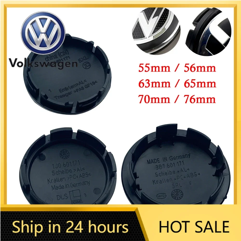 

2026 New For VOLKSWAGEN VW 4Pcs 55mm 56mm 65mm 70mm Car Wheel Center Caps Hubcap Cover for VW Volkswagen Jetta MK5 Golf Passat s