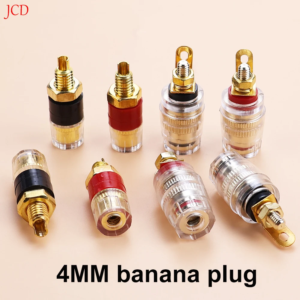 JCD 4mm M4*33 Banana Plug Socket For Amplifier and Speaker Terminal Connector High end Brass Crystal Binding Post
