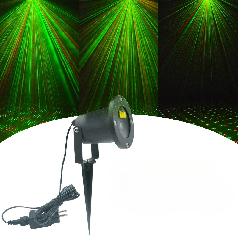 Palco ao ar livre Luzes LED com controle remoto, feixe de laser, impermeável, Natal Insert Lawn Lamp, Home Holiday Party Decoração