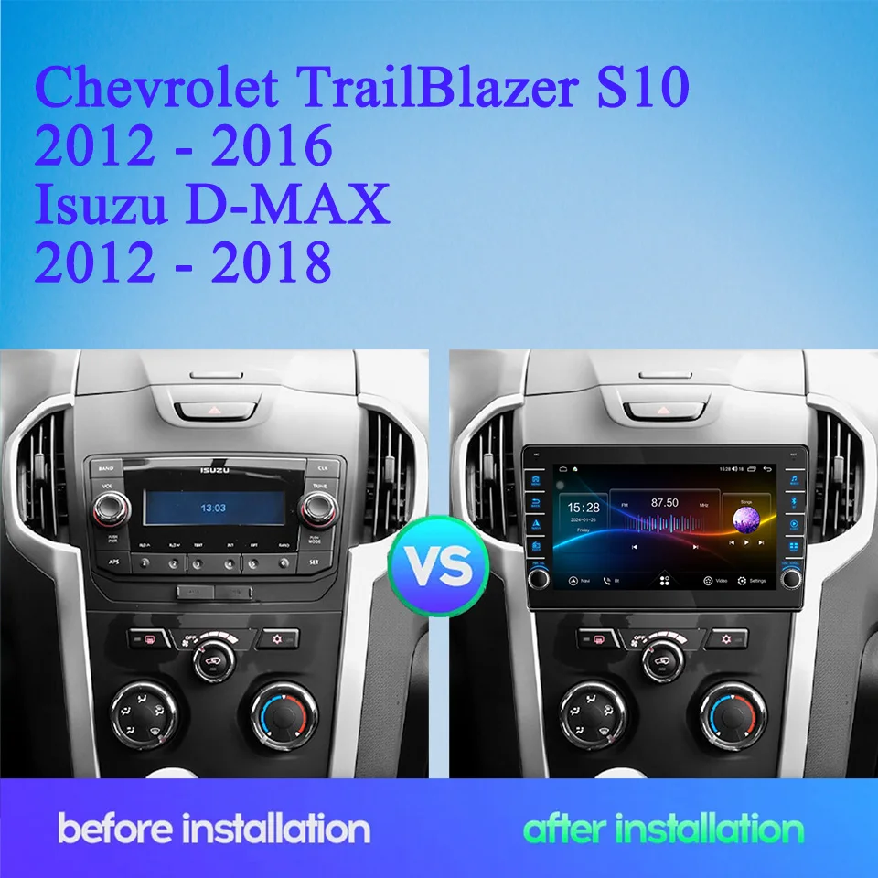 8G+128G Android 14 Car Radio Stereo Audio Multimedia DVD PC Tablet For Chevrolet TrailBlazer S10 Isuzu D-MAX 2012 - 2018 Carplay