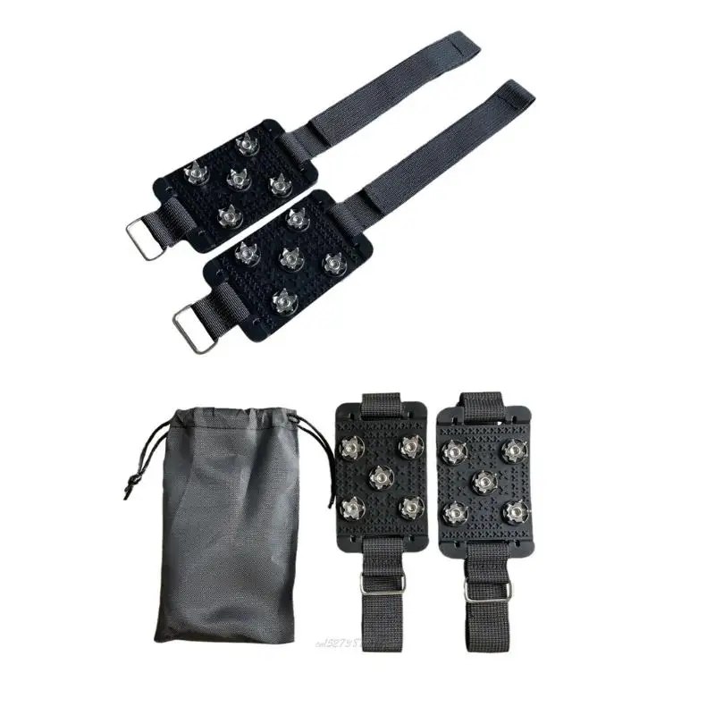 X5XA 5 Teeth Anti Slip Ice Traction Crampons Winter Snow Grips for Outdoor Hiking