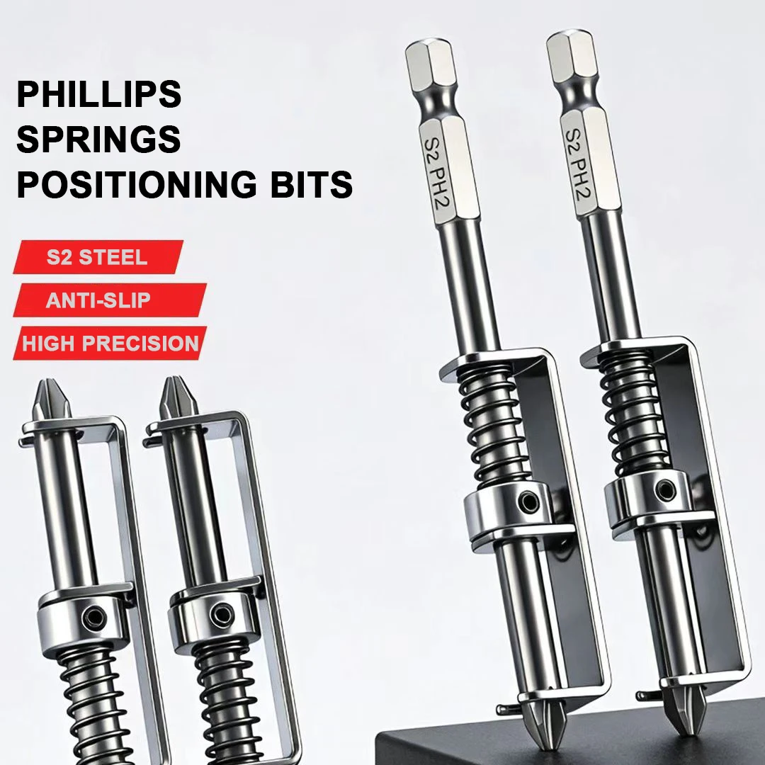 Spring Loaded Screw Holder Bit Phillips Anti-drop Screwdriver Bit Holder for Grip Screws in Overhead or One Handed Positions