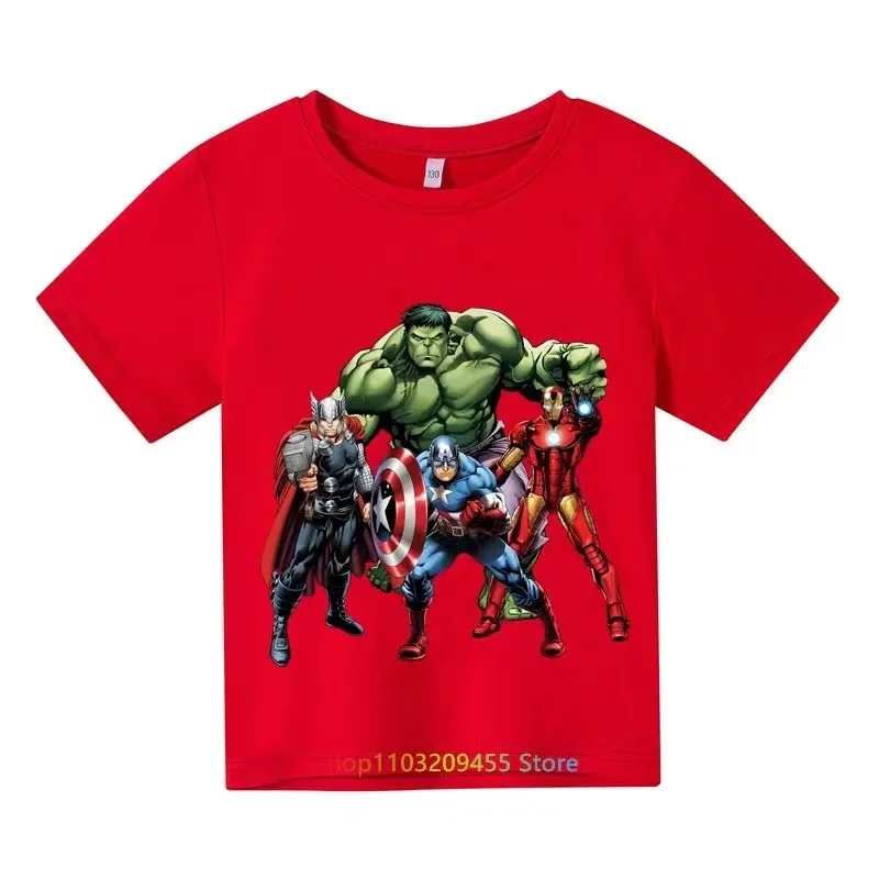 Fashion Tshirt Marvel Cartoon Captain America Hulk Friends Graphics Tee Man Summer Tops Loose T-Shirts Clothes Women Punk Blouse