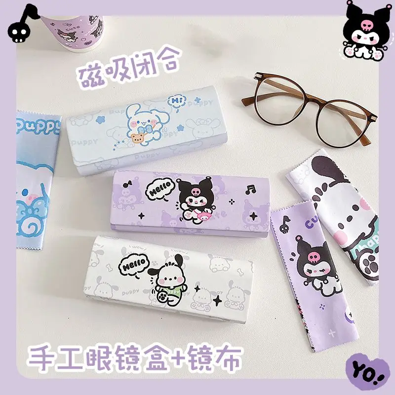 Sanrio Kuromi Kawaii Glasses Case Portable Women's High-end Anti-stress Anti-fall Eye Box Sunglasses Student Storage Box