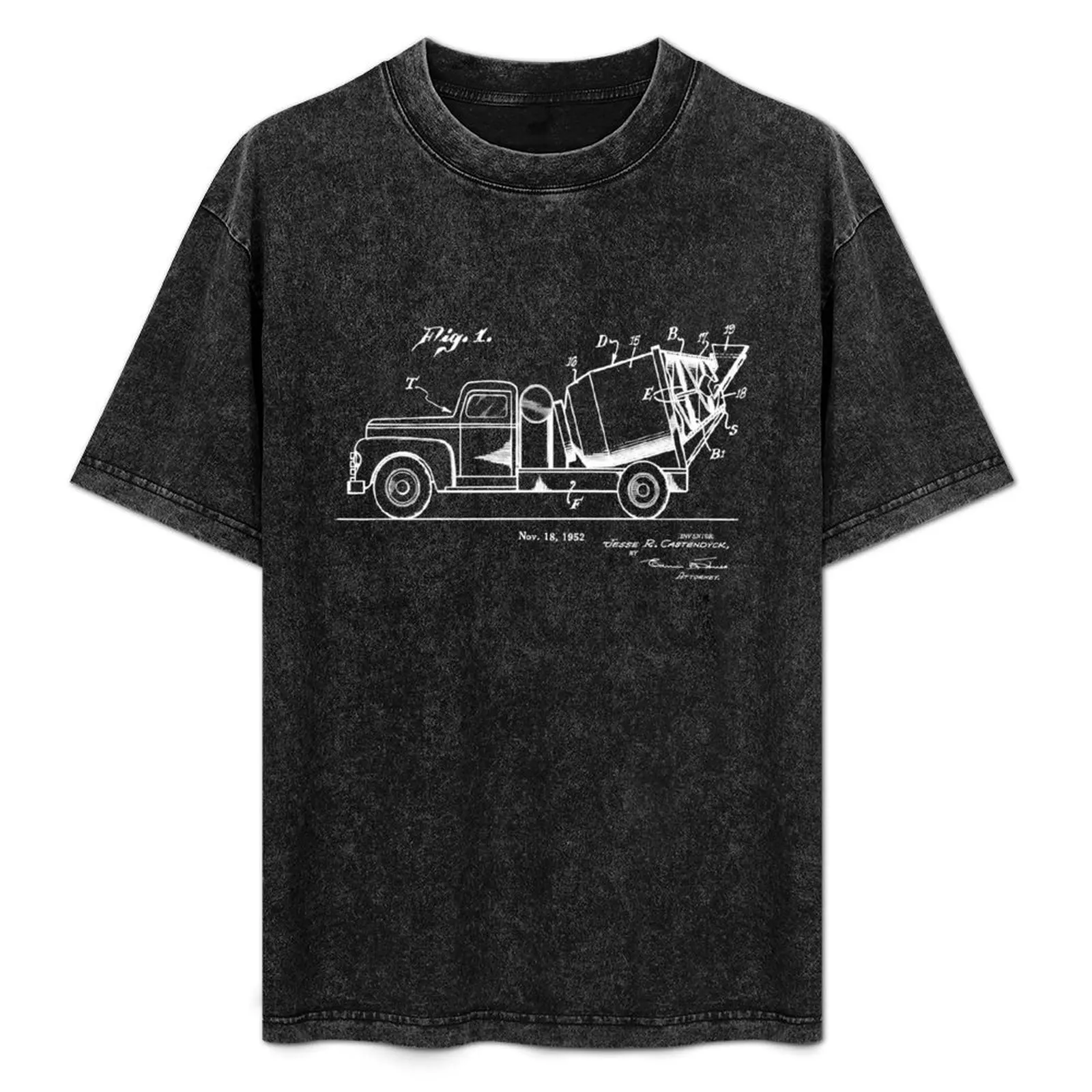 Cement Mixer Truck 1952 Vintage Patent Drawing T-Shirt boys animal print cute tops blanks plus sizes workout shirts for men