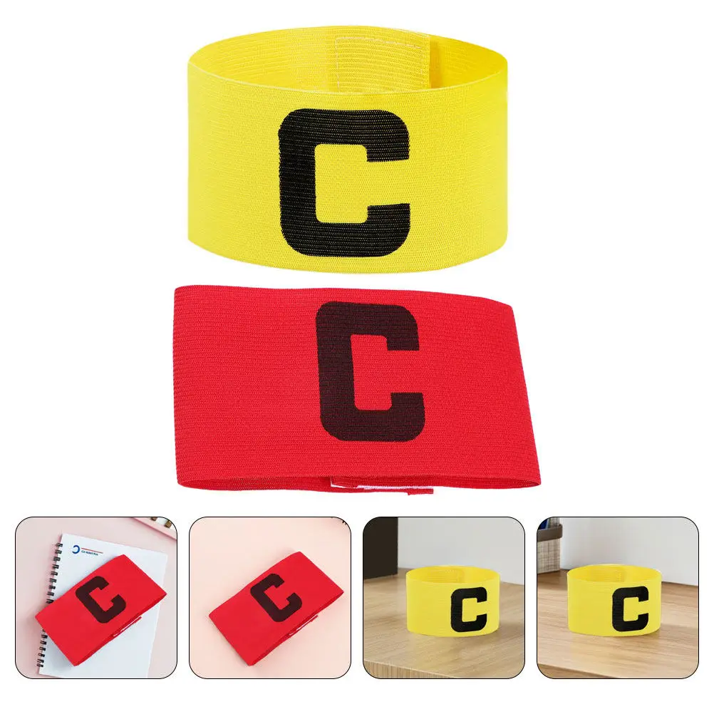 6Pcs Football Captain Armband Elastic Adjustable Sports Armbands for Soccer Players Adults Bright Colors Sweat Resistant