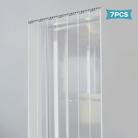 FlexiClear PVC Strip Door Curtain, 7-Pack Transparent Vinual Doorway Cover, Easy Install - Ideal for Kitchen Warehouse Shop Door