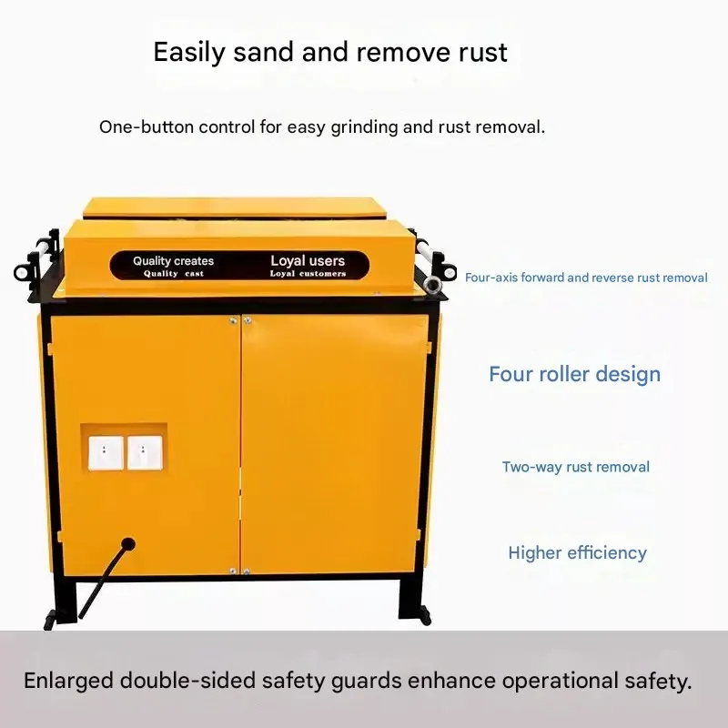 Industrial Electric Platform Rebar Rust Remover For Steel Plate Pipe Angle Iron Surface Rust Cleaning And Polishing Equipment