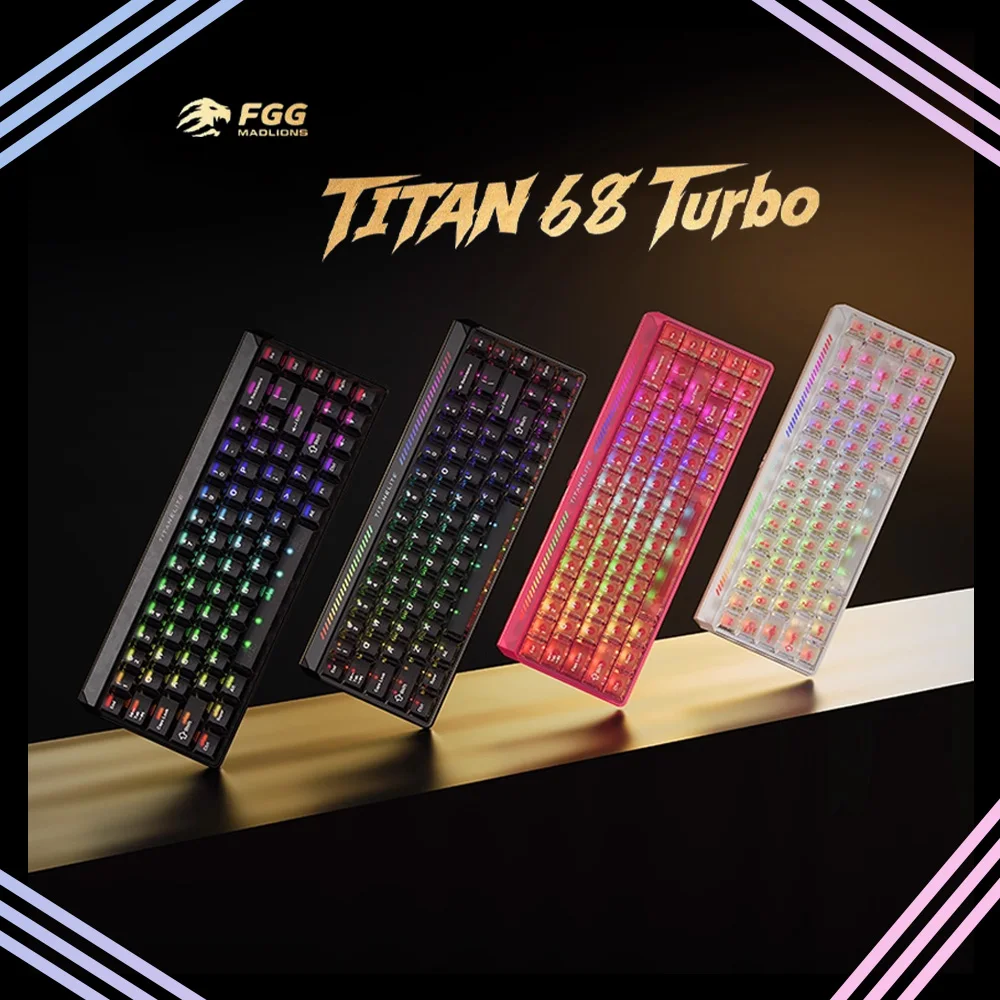 FGG Madlions TITAN68 Turbo ESports Hall Effect Keyboard Wired Magnetic Switch Gaming Keyboard 8000Hz RT0.001mm PC Accessories