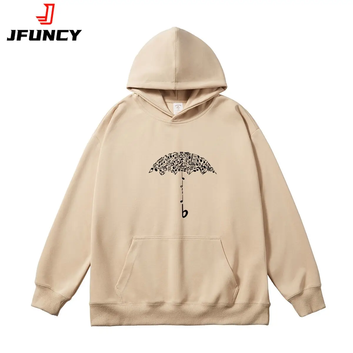 Women Sweatshirt Oversized Women's Hoodies Musical Note Graphic Hooded Pullover Female Classic Autumn Thick Sportswear