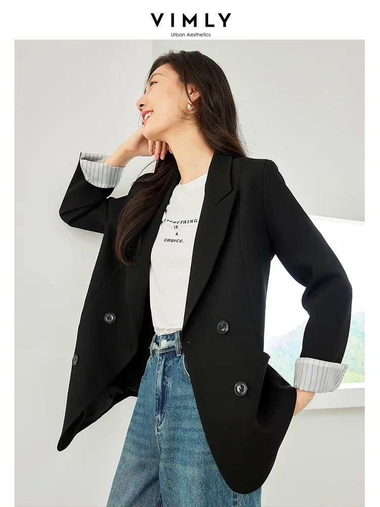 Women\'s Straight-cut Blazer Jacket Spring/Autumn Office Wear Commuter Professional Suit Jacket Padded Shoulder Blazers Coat