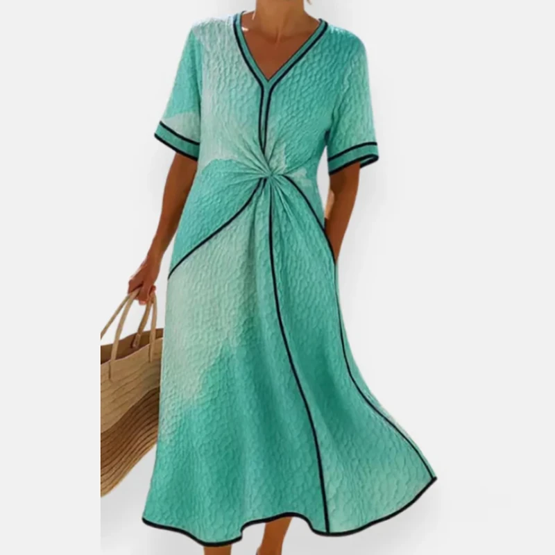 Summer Women Maxi Dress Boho O Neck Sleeveless Beach Holiday Dress Women Casual Loose Pocket Party Long Dress Boho Robe