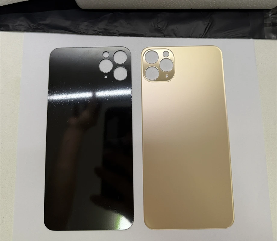 1 قطعة كبيرة واسعة هول الزجاج الخلفي آيفون 11 12 13 14 برو ماكس الغطاء الخلفي الباب الخلفي الإسكان استبدال أجزاء الغطاء الخلفي الزجاج