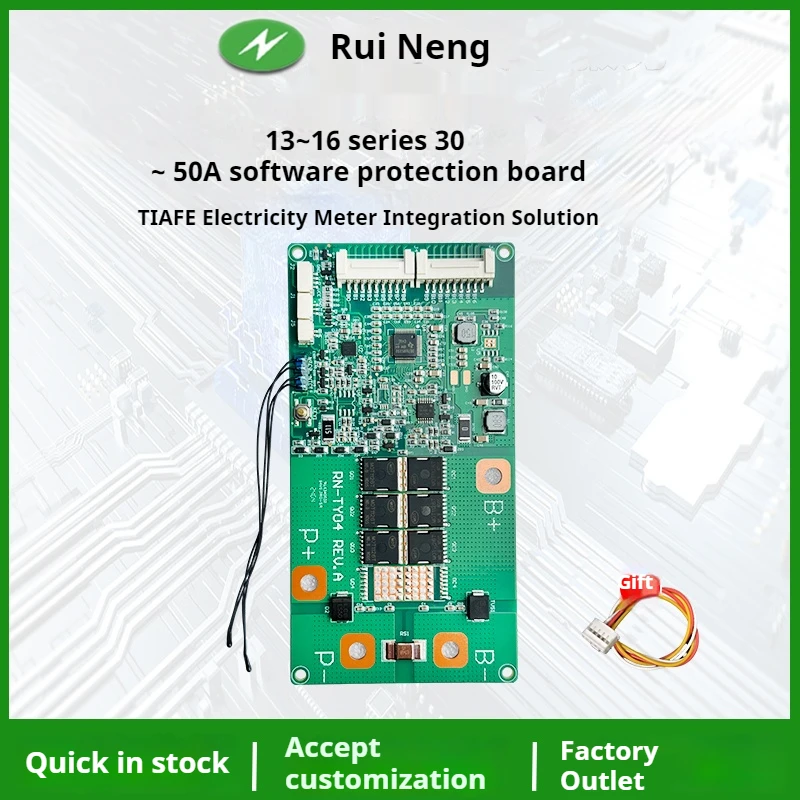 

RuiNeng Smart Bms 1A Active Balance BMS 12S 13S 14S 15S 16S 17S 18S 48V 60V 72V 40A 50A 60A Lifepo4 BMS for Lithium Battery