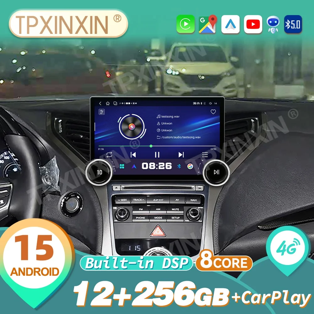 For Hyundai Azera Grandeur 2014 2015 Android Auto Carplay Car Radio Stereo Player GPS Nav Head Unit 4G WiFi DSP AHD SWC IPS TPMS
