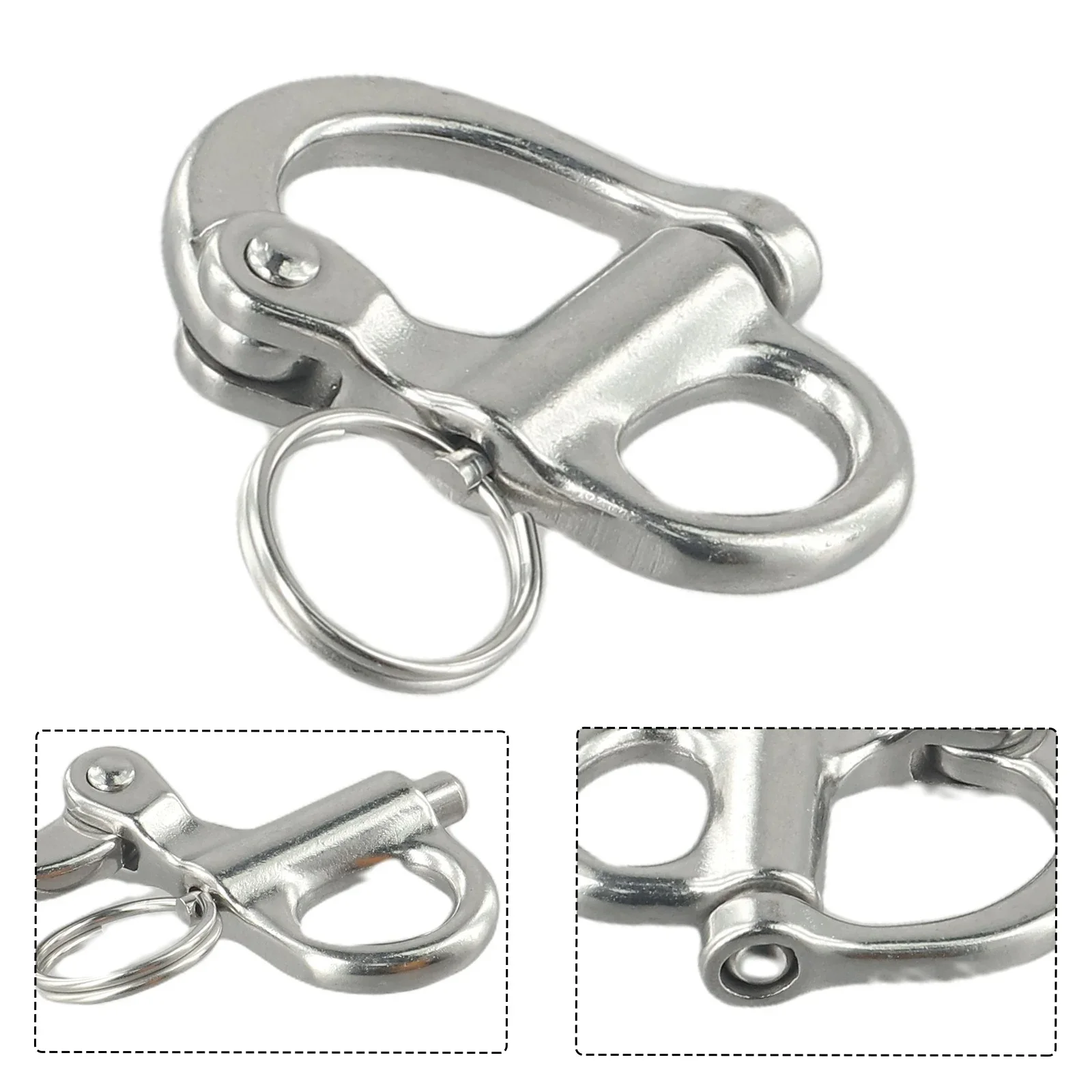 Ship Parts Shackle Stainless Quick Release Boat Anchor Chain Eye Shackle Swivel Hook Snap Marine Self-locking Release Buckle