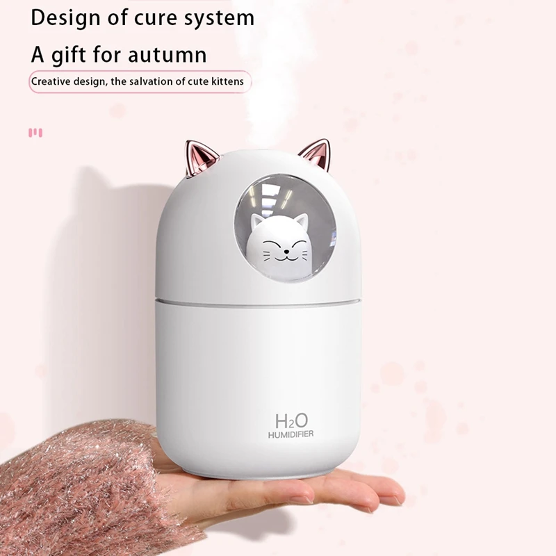 Household Aromatherapy Spray Desktop Air Humidifier Cute Pet Planet Cat Aroma Essential Oil Diffuser With LED