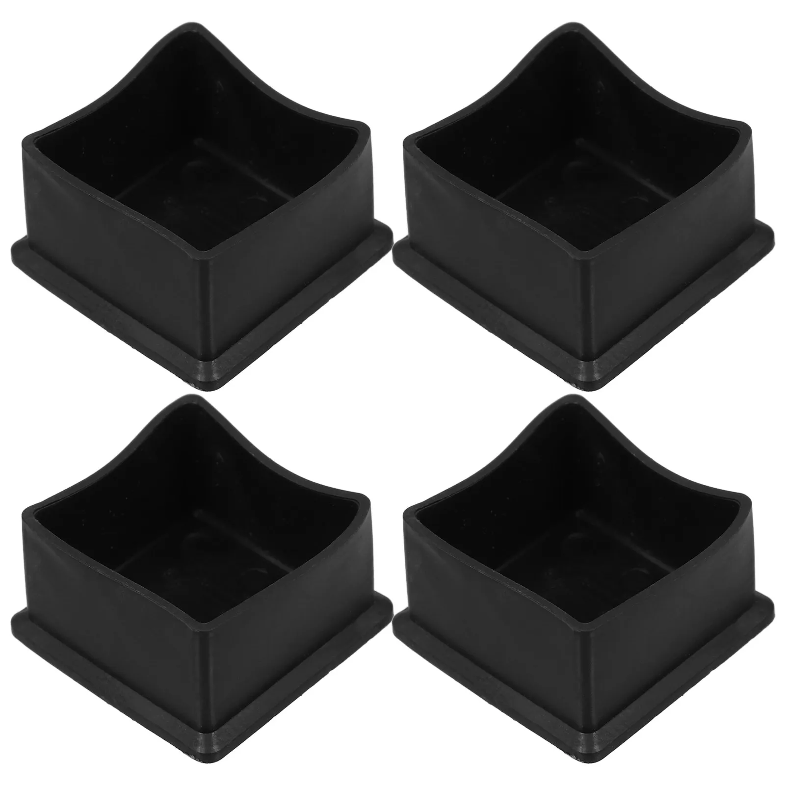 

4Pcs 50x50mm Square Rubber Table Chair Leg Floor Protectors Non Slip Cushioned Caps for Hardwood Carpet Floors Quiet Movement