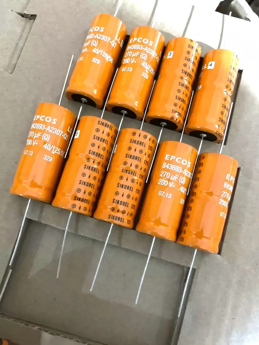 3PCS/LOT B43693-A2307-Q1 270UF 200V EPCOS vertical  axial high-temperature resistant electrolytic capacitor