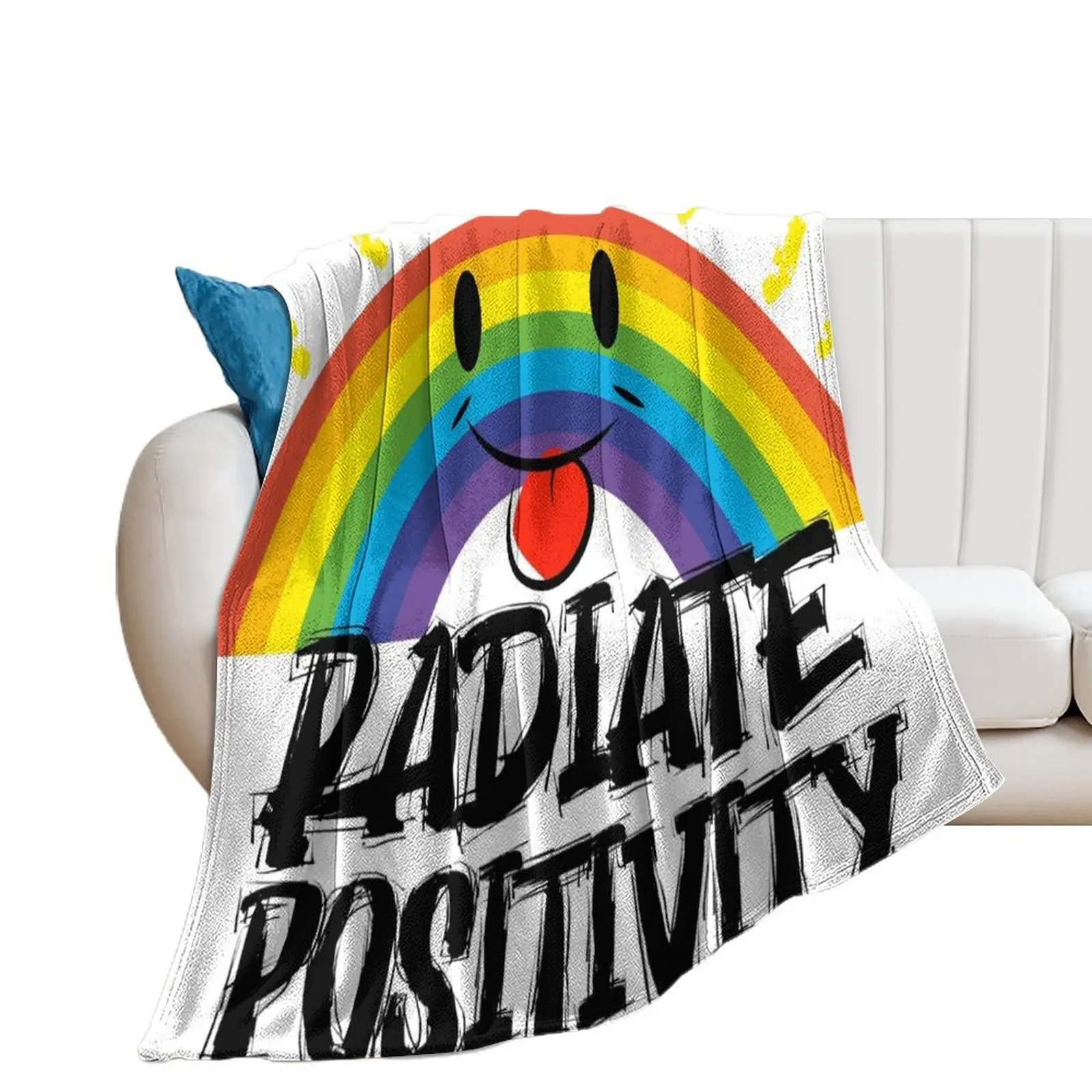 

Radiate Positivity Throw Blanket Cute bed plaid Summer Beddings Blankets