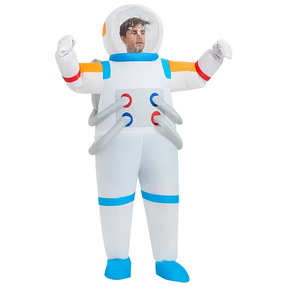 Traje de astronauta inflável para adultos e crianças, exploração espacial, adereços cosplay, adequado para o halloween, natal, ano novo, festa de carnaval