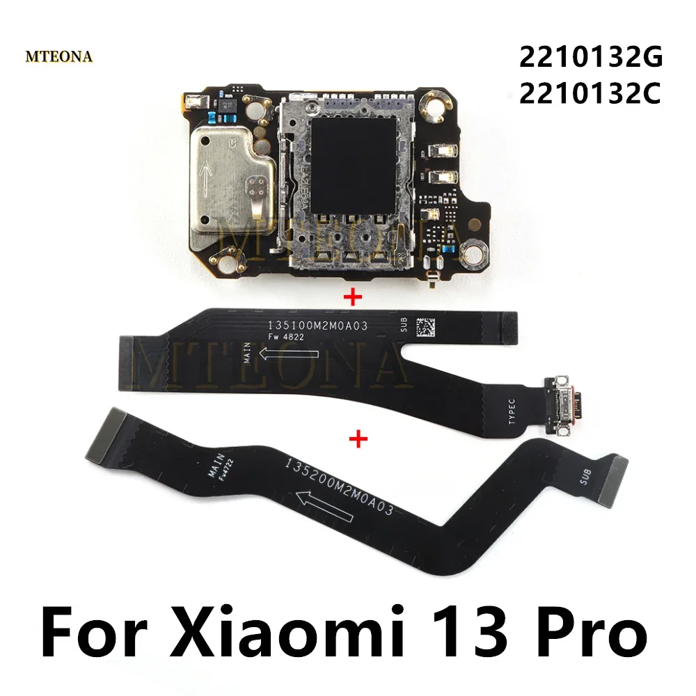 

SIM Card Reader Socket Tray Slot USB Charging Dock MainBoard Connector For Xiaomi 13 Pro Motherboard LCD Screen Flex Cable