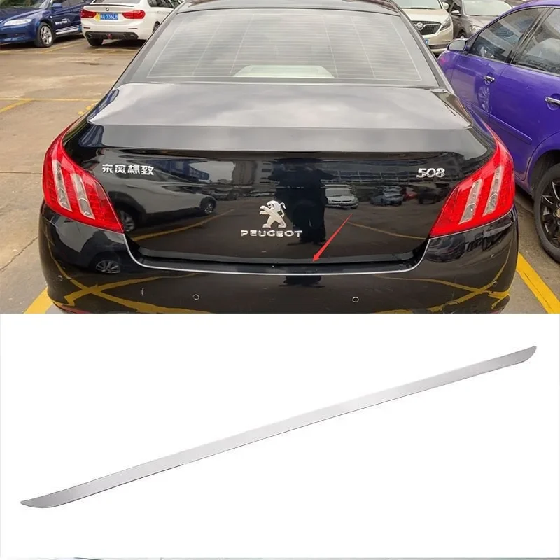 Car sticker styling 2011-2017 For Peugeot 508 Rear Boot Door Trunk Cover Trim Tailgate Garnish Molding Strip Car Accessories