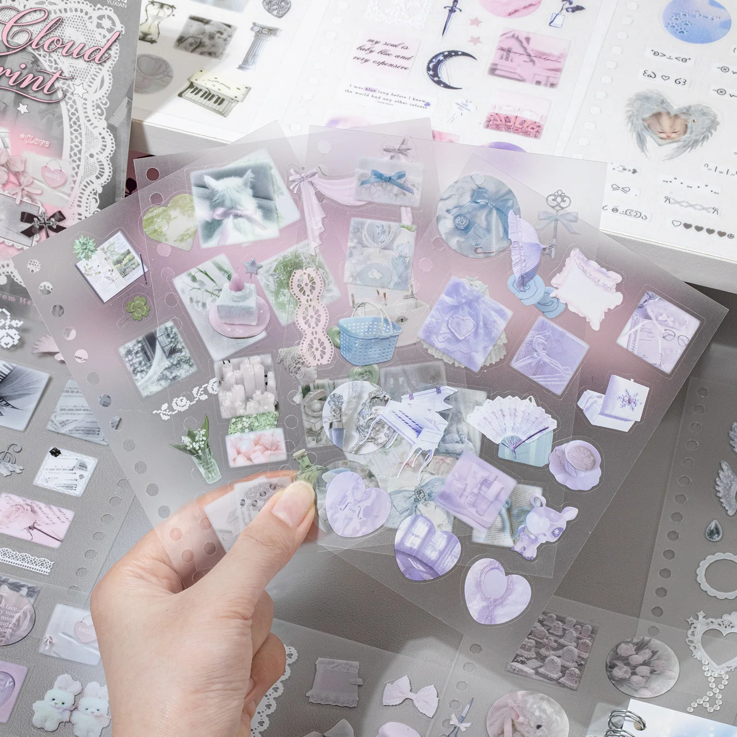 20sheets Heavenly Love Letter Series Kawaii Korean Ballet Style Die cut PET Coil Stickers Book DIY Scrapbook Stationery Stickers