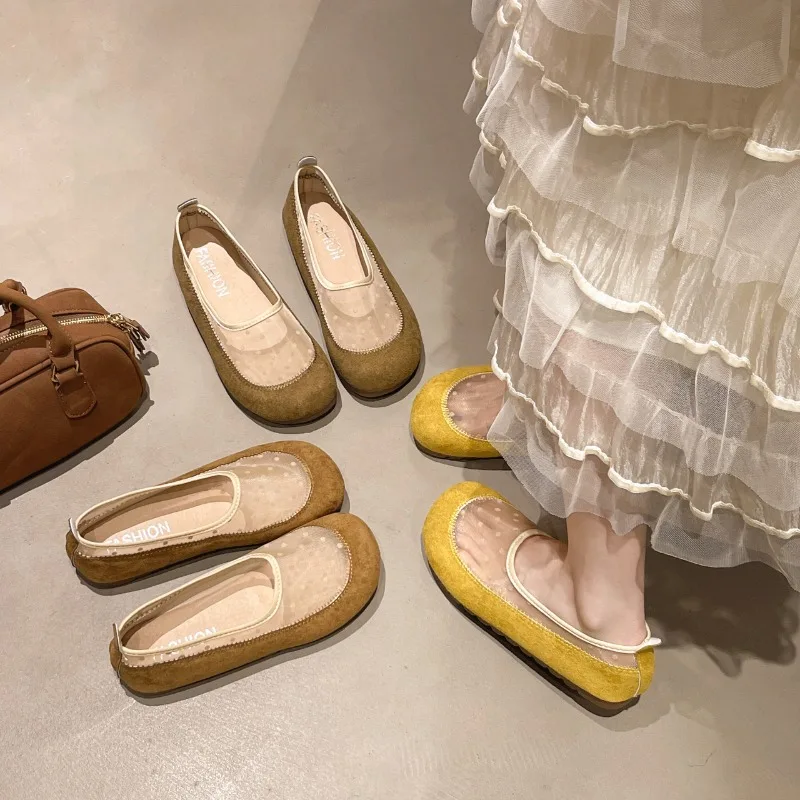 

2025 NEW Spring AutumnWomen's Flat Shoes Round Toe Shallow Mouth Flannel Women's Shoes Dress Style Женская Обувь