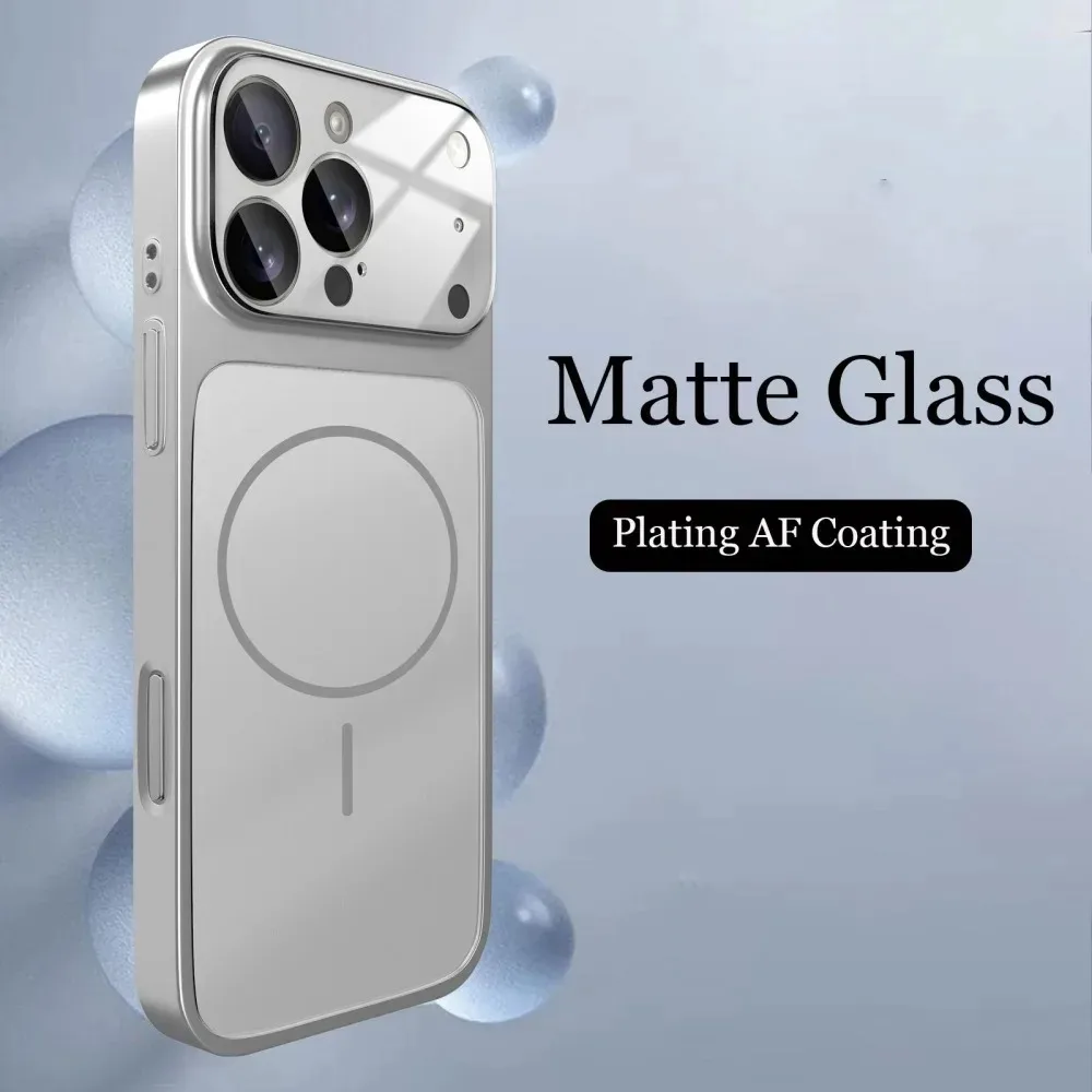 Modische matte Nano-Glashülle für iPhone 17, 16, 15, 14, 13, Pro Max | Plus 17-Air-Magnetrüstungshülle für kabelloses Magsafe-Laden – Detail 9