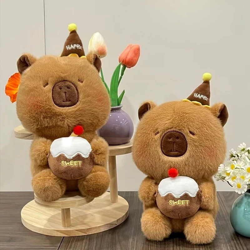 

Capybara Plush Toy Lovely Birthday Capibara Sweet Bear Soft Cake Doll Kawaii Cartoon Stuffed Food Dessert Creative Holiday Gift