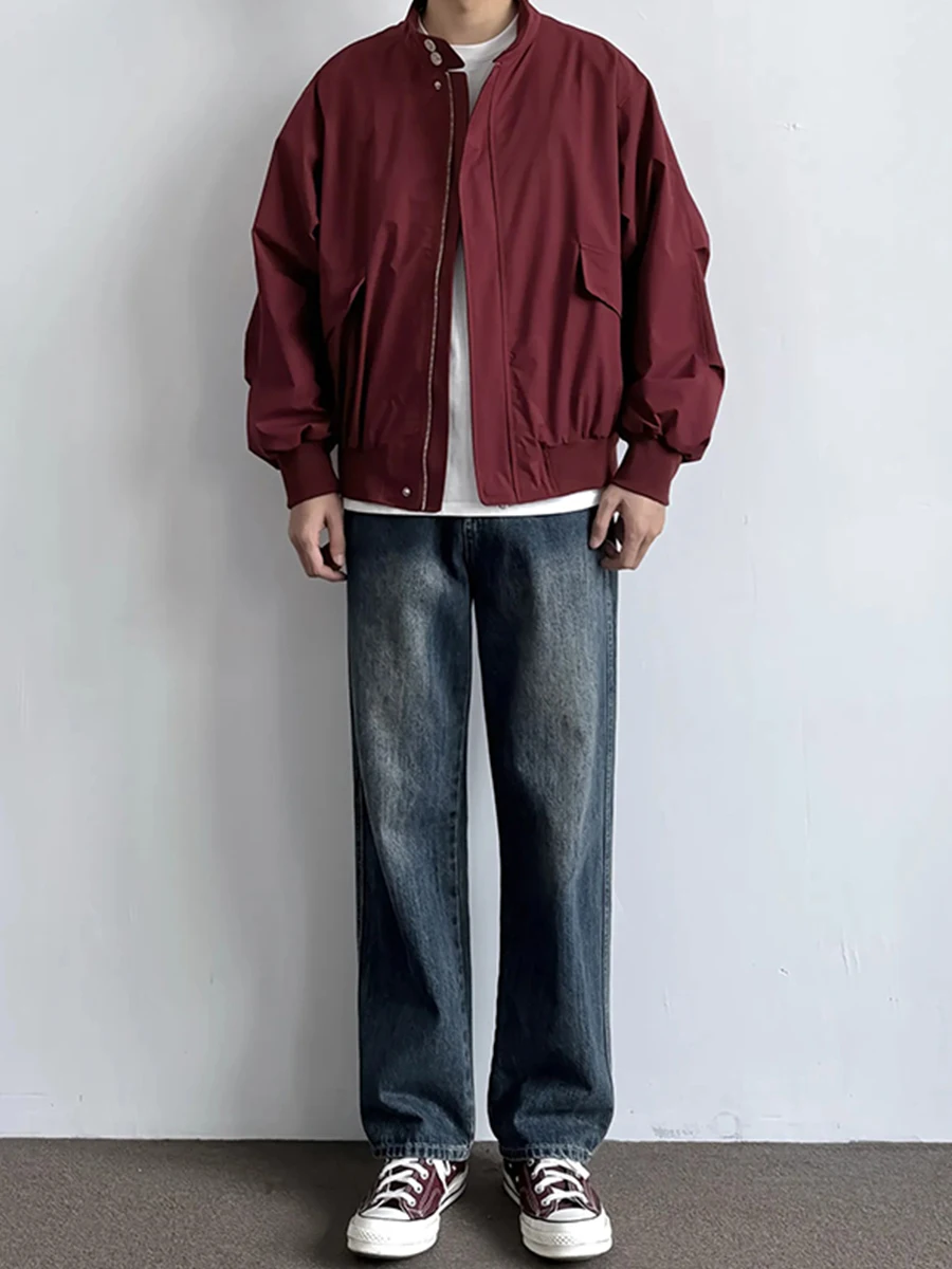 

Мужские джинсы Onun Retro Blue прямого кроя, весенне-осенние, зауженные, с легким клешем, повседневные, молодежные, модные