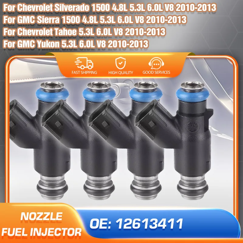 

Fuel Injector Nozzle 12613411 For GMC Sierra GMC Yukon 2010 2011 2012 2013 Chevrolet Tahoe Chevrolet Silverado 4.8L 5.3L 6.0L