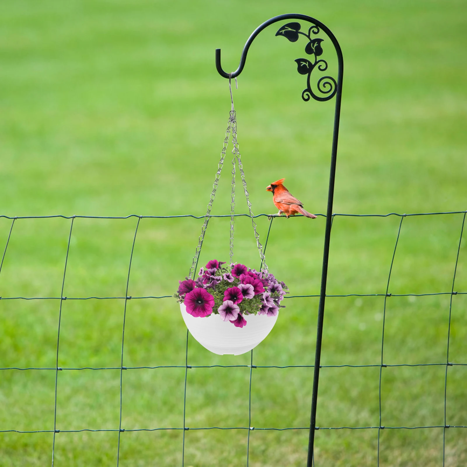 

9pcs Hanging Flower Pot Basket Chain Garden Courtyard Decor Large Capacity Planters Balcony Plastic Planter