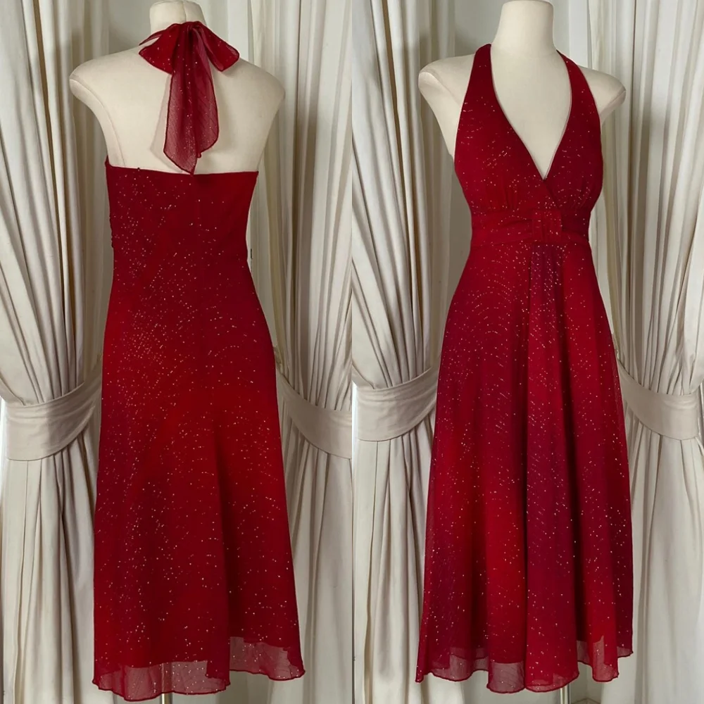 

Customized Modern Burgundy Chiffon Evening Dresses Exquisite Halter Sleeveless Celebrity Gowns Luxury Special Occasion Gowns