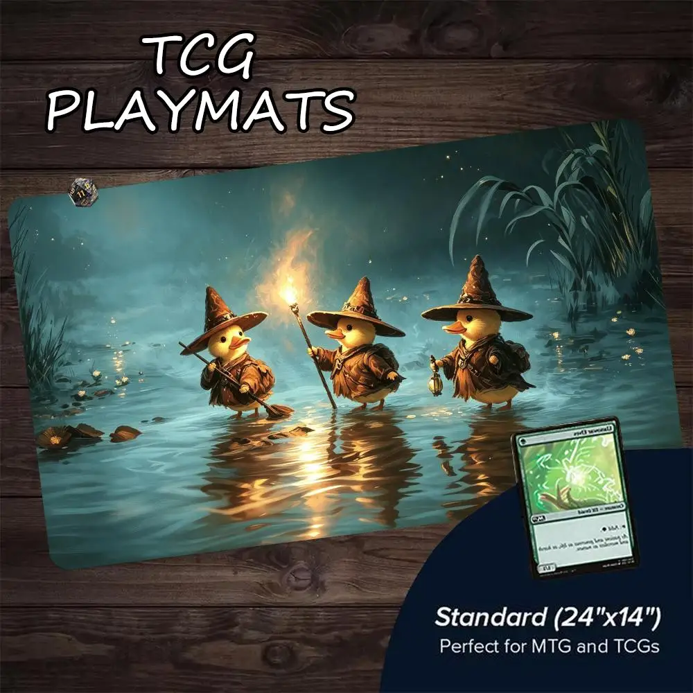 Magic Card Playmat 600X350MM TCG Play Mat Wizard Ducks Non-Slip Stitched Edge Gathering Gaming Mats Tapete Magic Card Mousepad