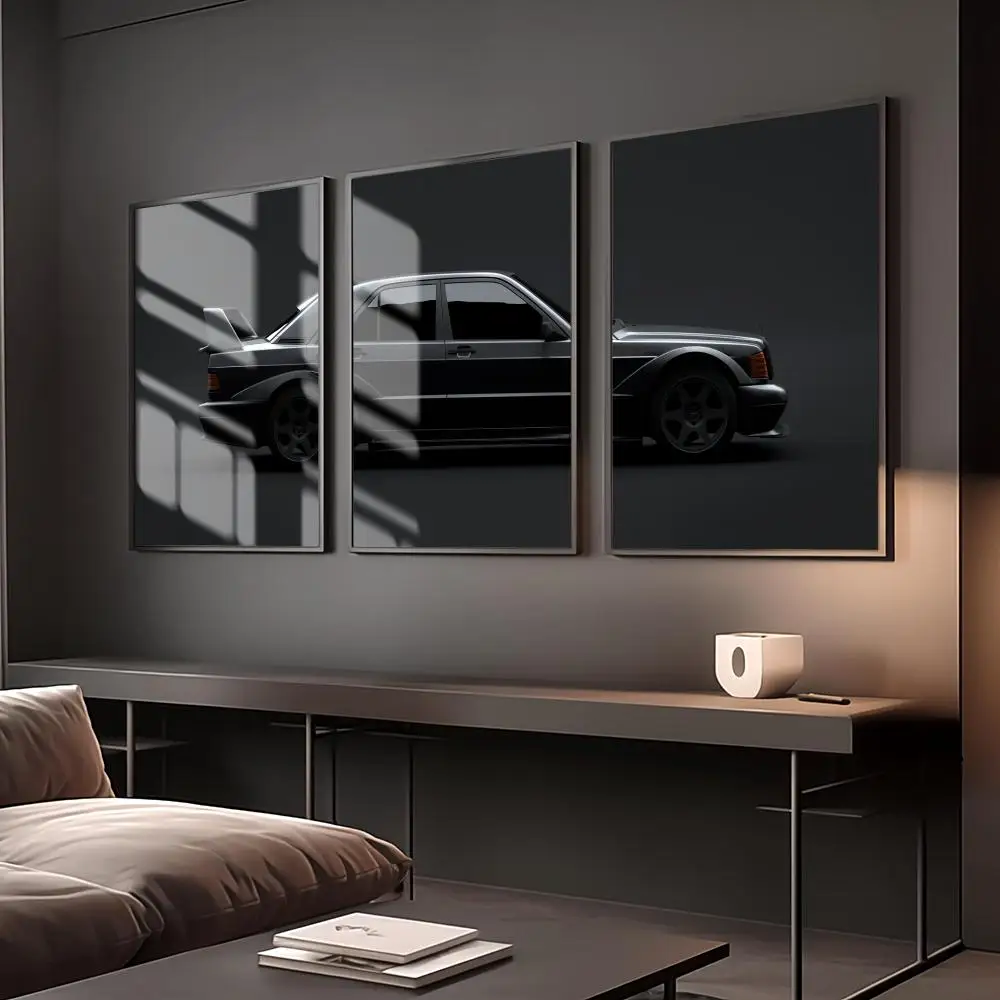 Classic Sports Car 190E Design HD Linen Canvas Poster Wall Art Prints for Living Room Bedroom Office Home Decoration Gift Gift